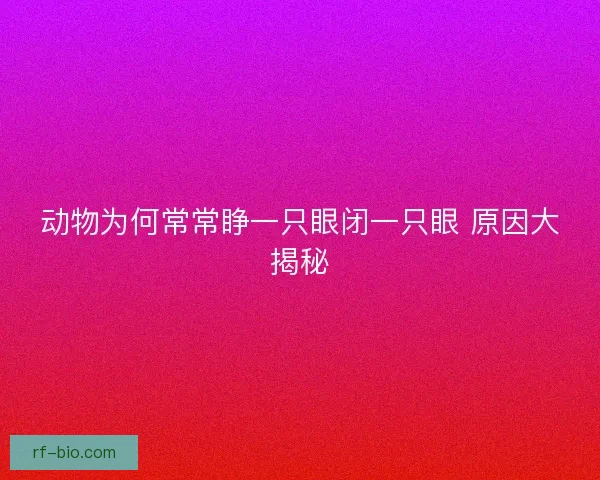 动物为何常常睁一只眼闭一只眼 原因大揭秘