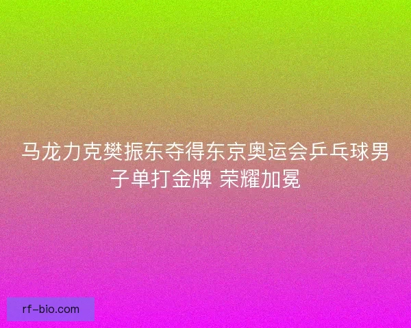 马龙力克樊振东夺得东京奥运会乒乓球男子单打金牌 荣耀加冕