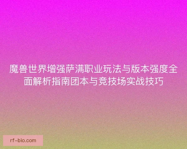 魔兽世界增强萨满职业玩法与版本强度全面解析指南团本与竞技场实战技巧