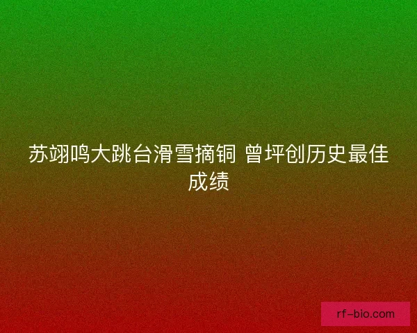 苏翊鸣大跳台滑雪摘铜 曾坪创历史最佳成绩